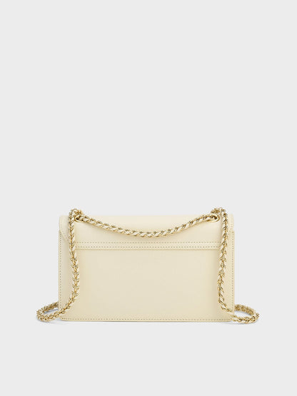 CHARLES & KEITH Recommended / Everline Braided-Strap Shoulder Bag - Cream