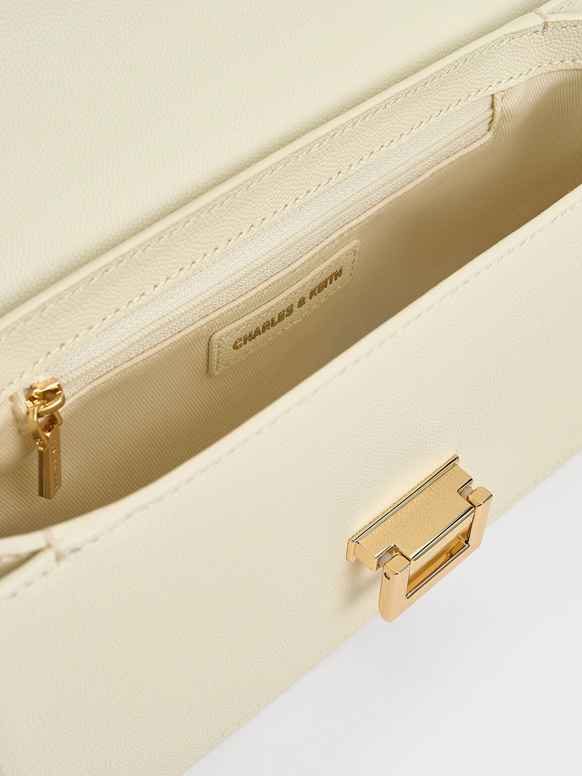 CHARLES & KEITH Recommended / Everline Braided-Strap Shoulder Bag - Cream