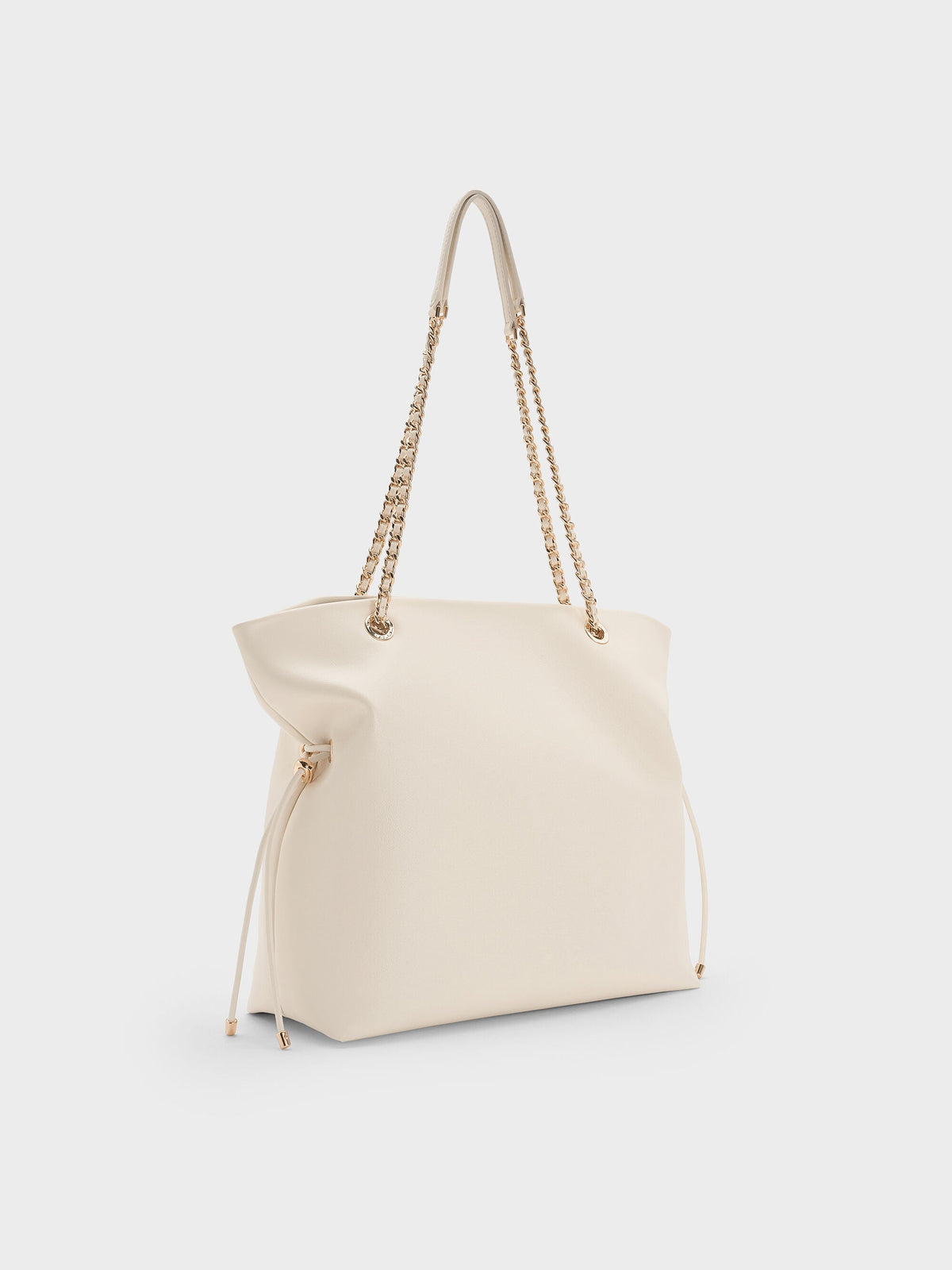 CHARLES & KEITH Deals / Arya Braided-Chain Tote Bag - Cream