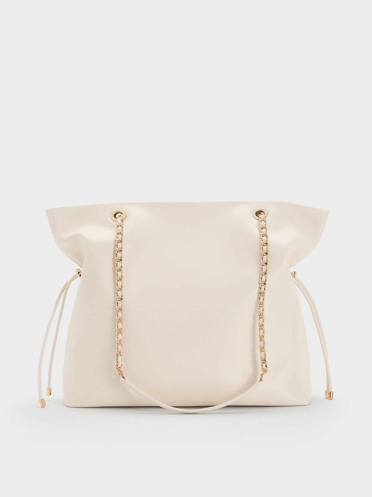 CHARLES & KEITH Deals / Arya Braided-Chain Tote Bag - Cream