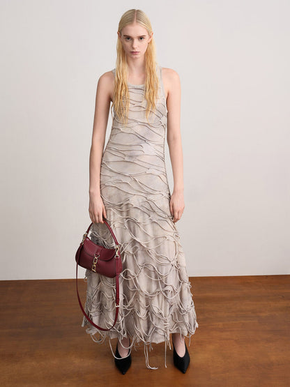 CHARLES & KEITH Essential / Agatha Chain-Accent Hobo Bag - Burgundy