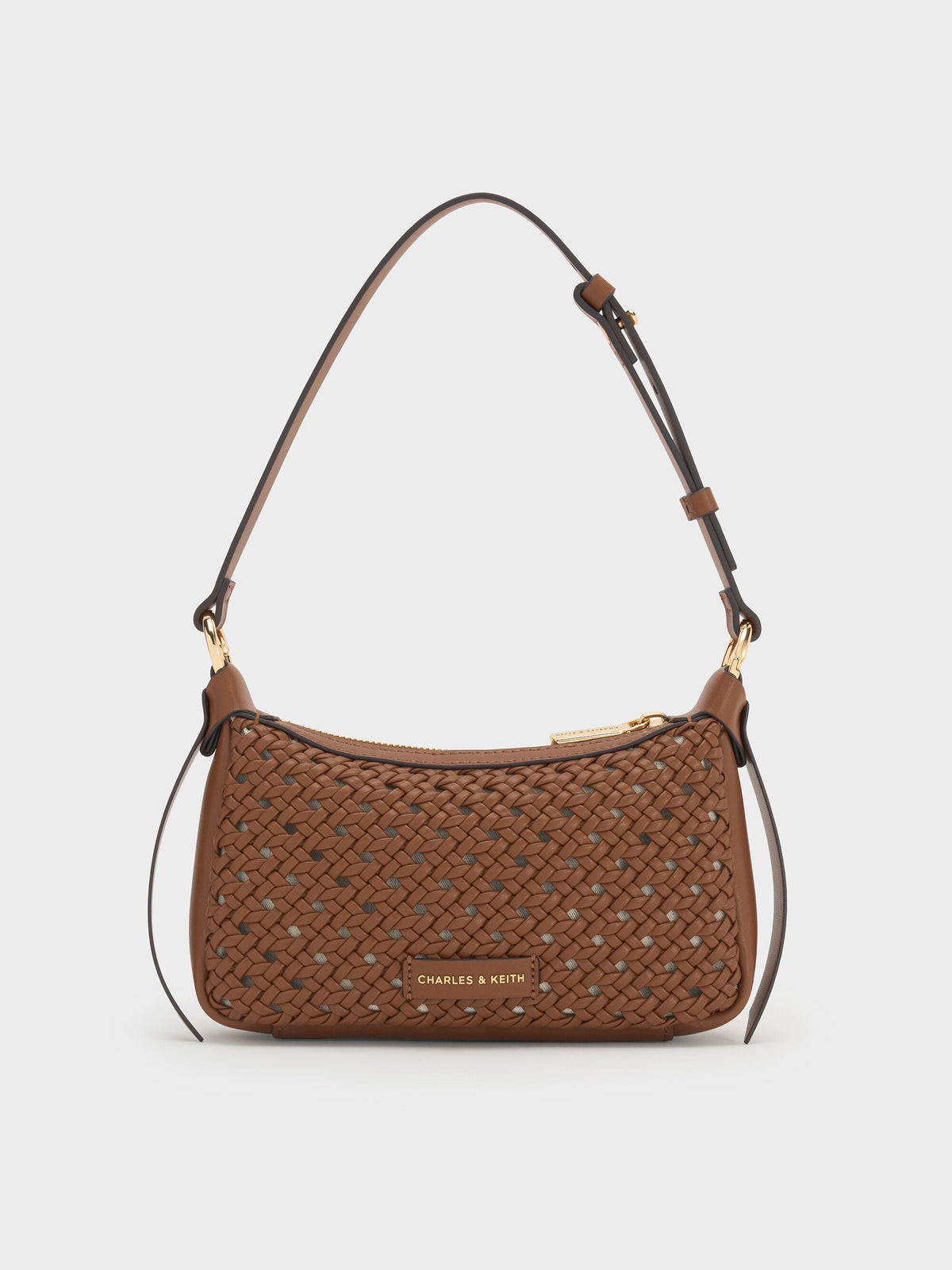 CHARLES & KEITH Exclusive / Mini Calla Woven Shoulder Bag - Chocolate