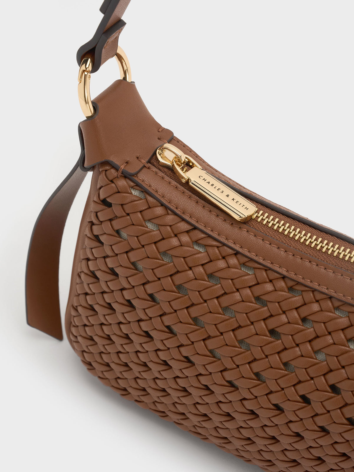 CHARLES & KEITH Exclusive / Mini Calla Woven Shoulder Bag - Chocolate