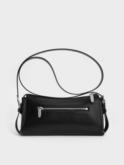 CHARLES & KEITH Sale / Rachel Front-Pocket Chain Shoulder Bag - Noir