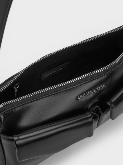 CHARLES & KEITH Sale / Rachel Front-Pocket Chain Shoulder Bag - Noir