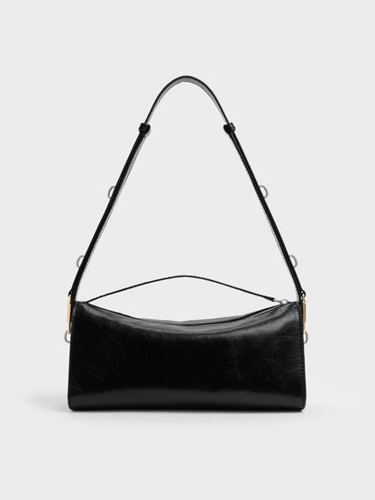 CHARLES & KEITH Customer Favorite / Delfina Elongated Shoulder Bag - Noir