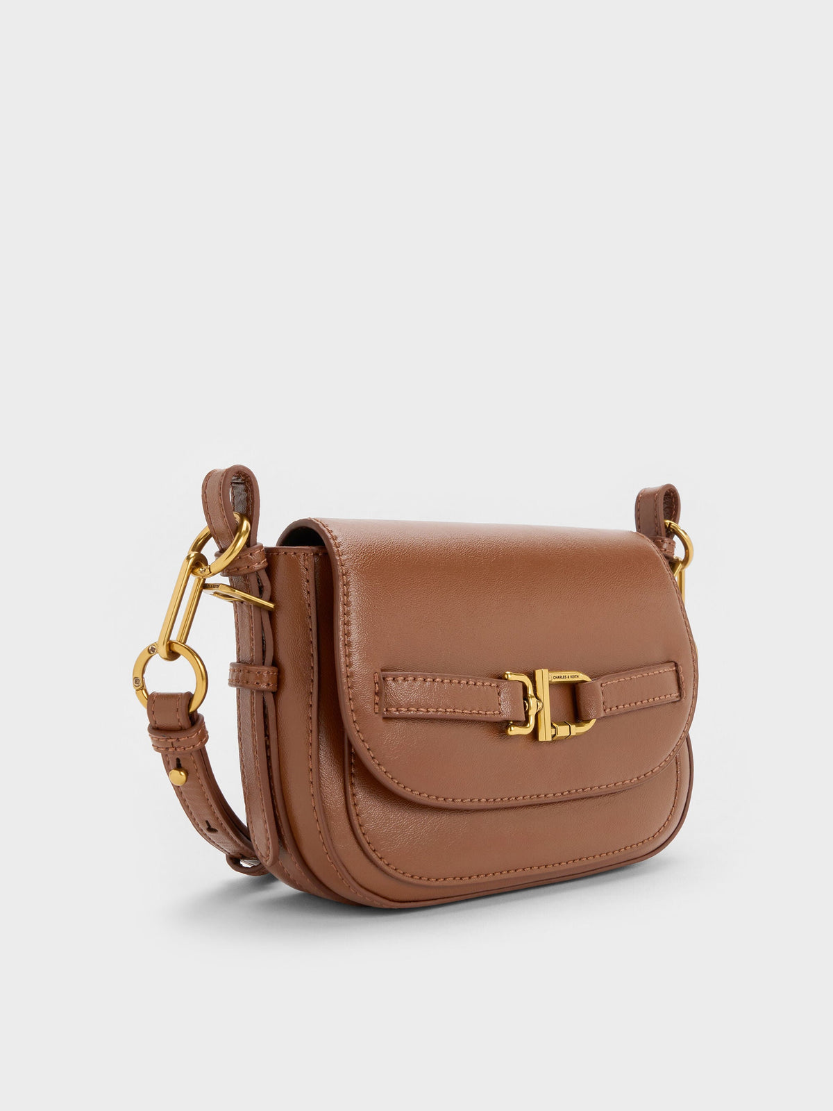 CHARLES & KEITH Best Price / Gwynne Metallic-Accent Crossbody Bag - Chocolate