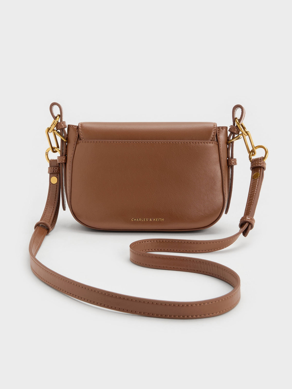 CHARLES & KEITH Best Price / Gwynne Metallic-Accent Crossbody Bag - Chocolate