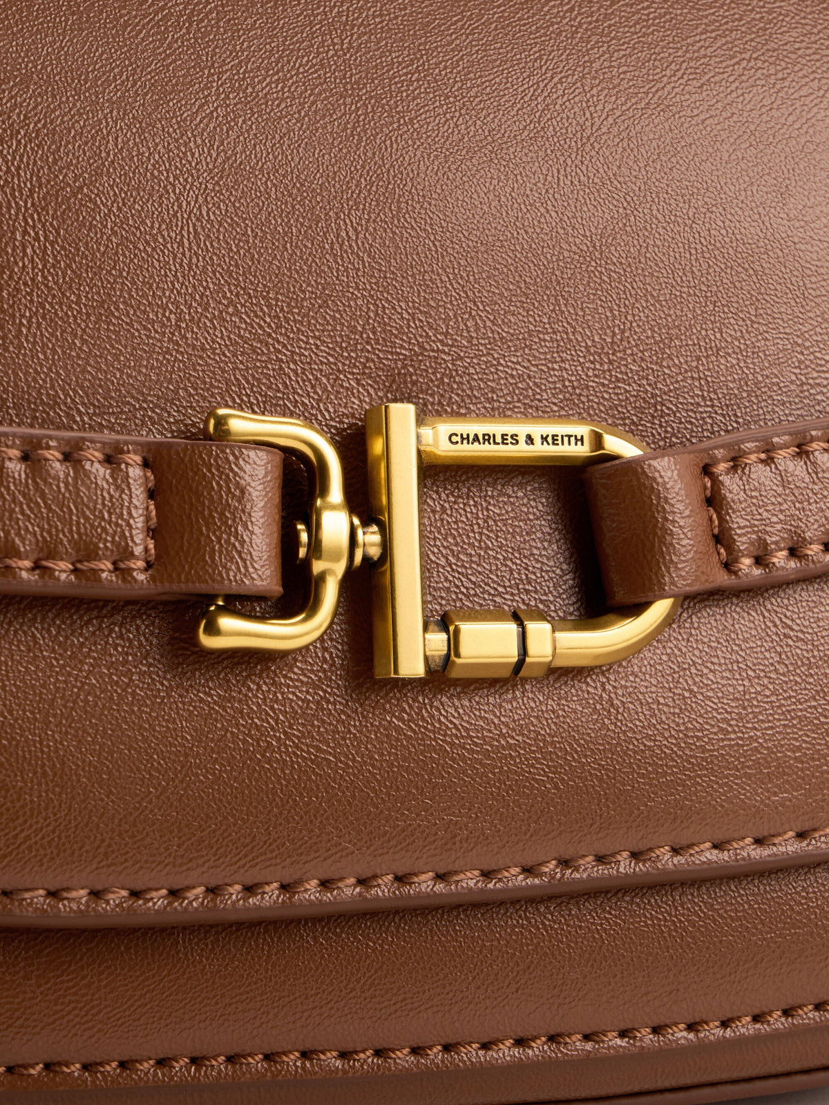 CHARLES & KEITH Best Price / Gwynne Metallic-Accent Crossbody Bag - Chocolate