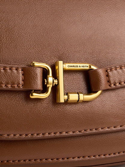 CHARLES & KEITH Best Price / Gwynne Metallic-Accent Crossbody Bag - Chocolate