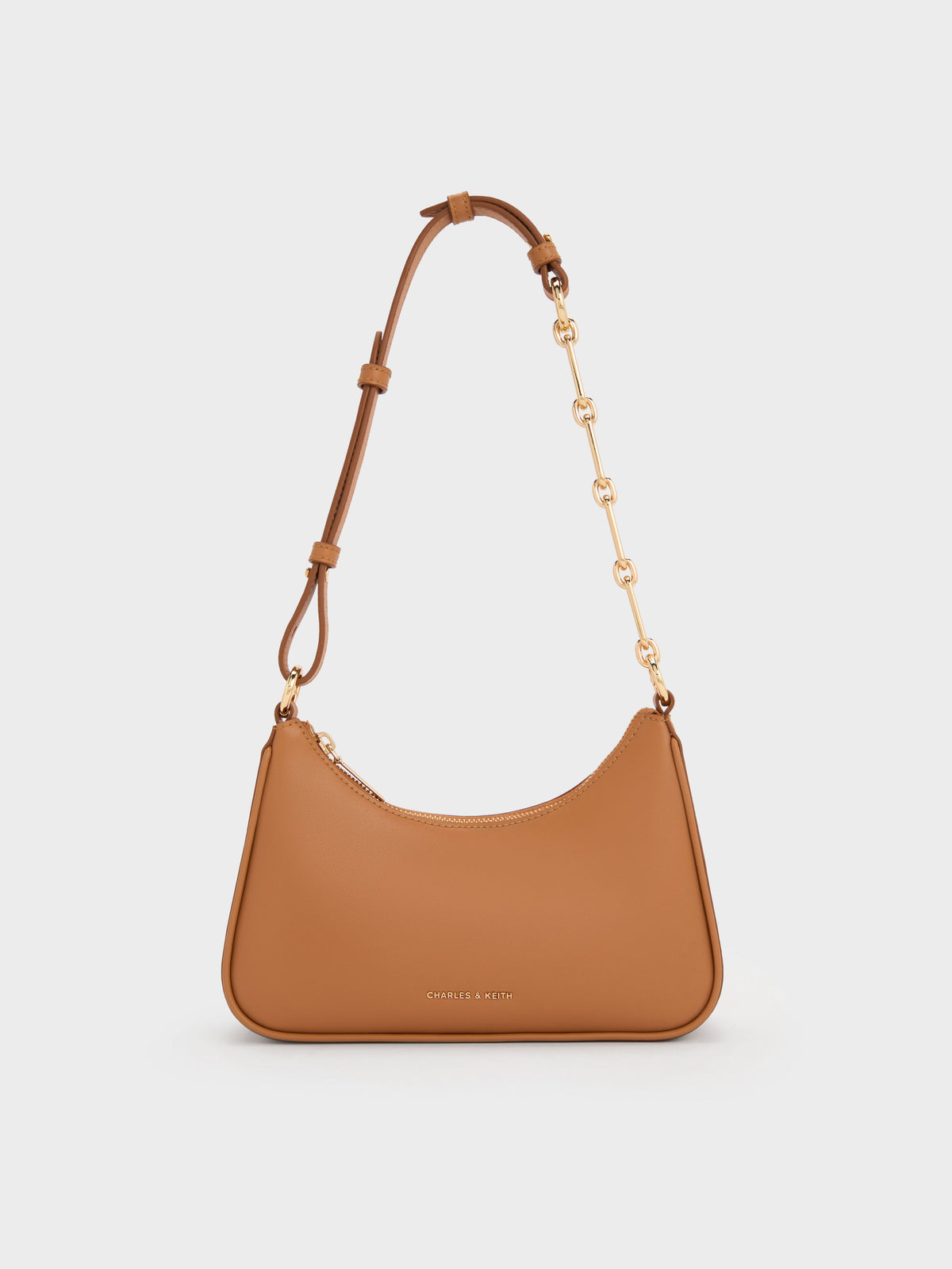 CHARLES & KEITH Sale / Lane Chain-Strap Shoulder Bag - Russet Brown