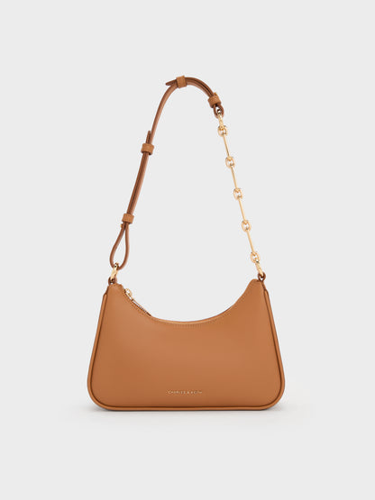 CHARLES & KEITH Sale / Lane Chain-Strap Shoulder Bag - Russet Brown