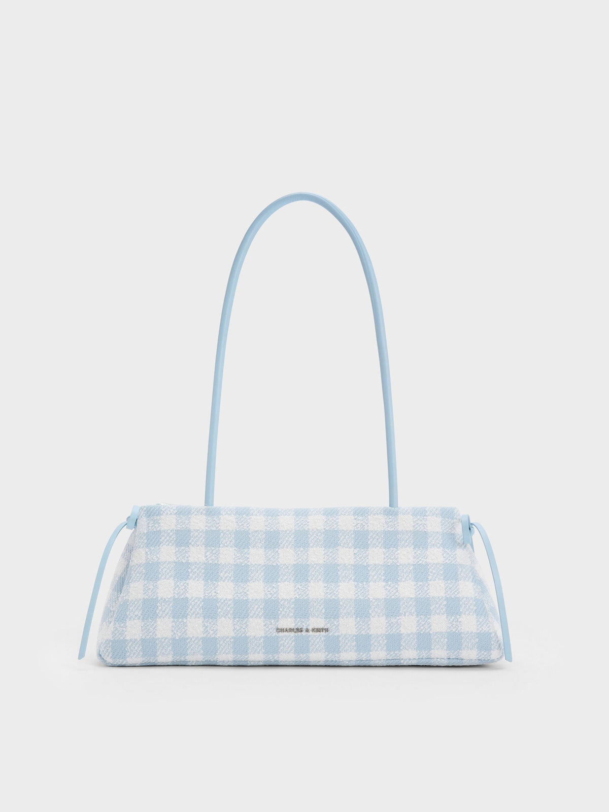 CHARLES & KEITH Premium / Hazel Gingham Bow Shoulder Bag - Gingham Blue