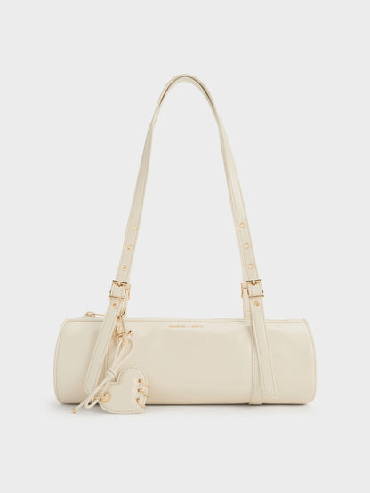 CHARLES & KEITH Customer Favorite / Rey Elongated Shoulder Bag - Cream
