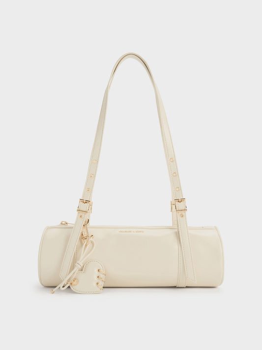 CHARLES & KEITH Customer Favorite / Rey Elongated Shoulder Bag - Cream