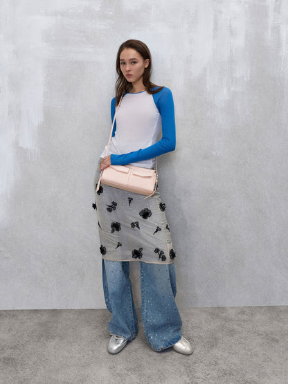 CHARLES & KEITH Everyday / Rachel Front-Pocket Chain Shoulder Bag - Soft Pink