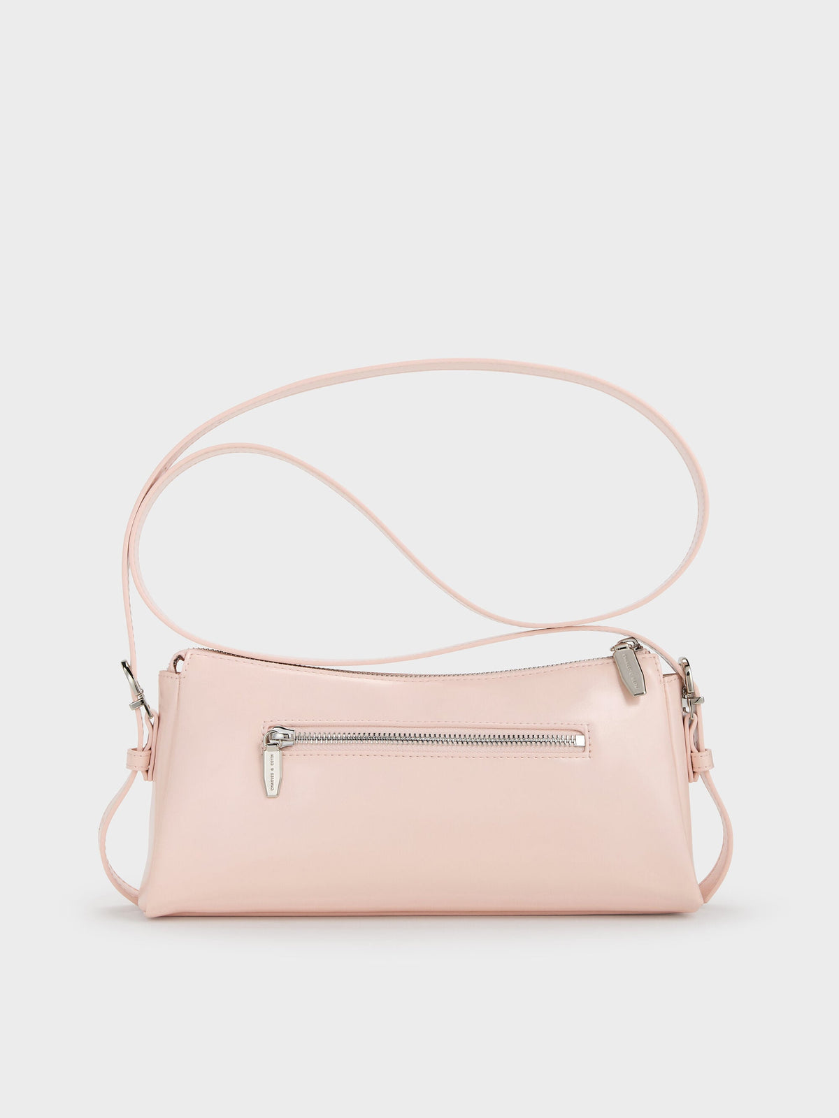 CHARLES & KEITH Everyday / Rachel Front-Pocket Chain Shoulder Bag - Soft Pink