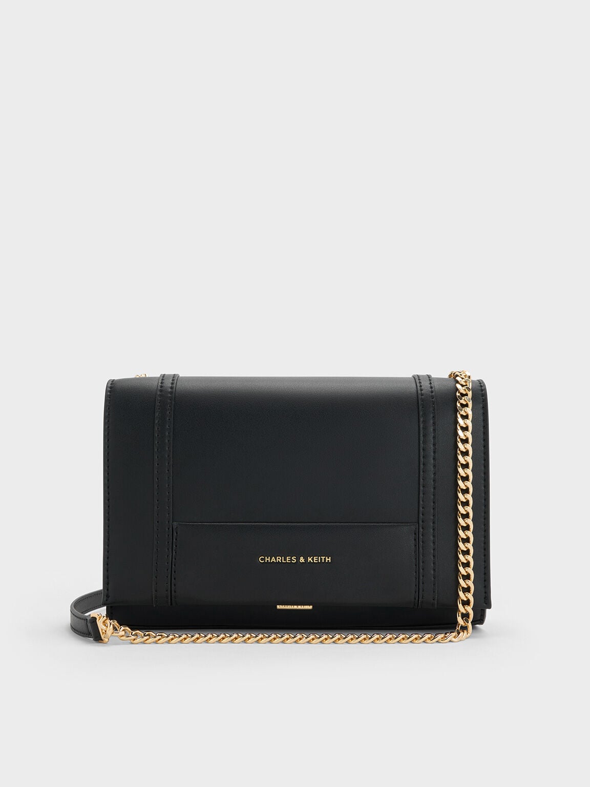 CHARLES & KEITH Popular / Shalia Chain-Strap Shoulder Bag - Black
