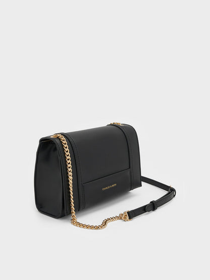 CHARLES & KEITH Popular / Shalia Chain-Strap Shoulder Bag - Black