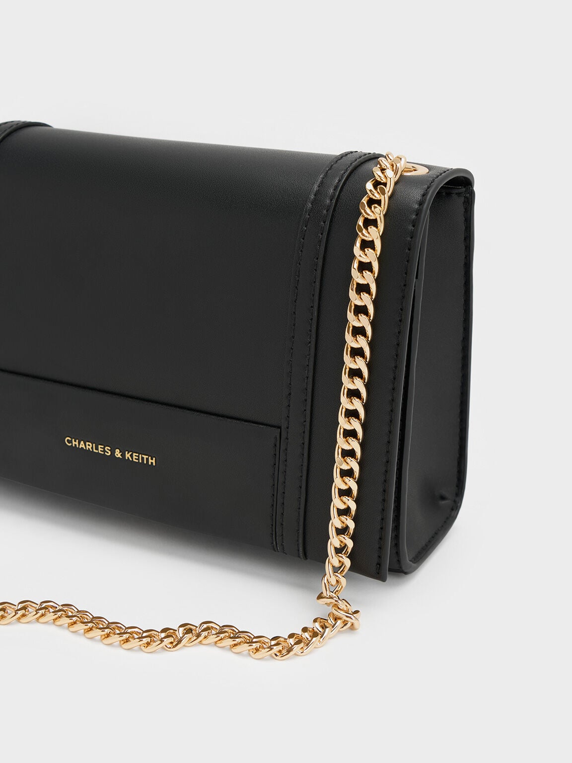 CHARLES & KEITH Popular / Shalia Chain-Strap Shoulder Bag - Black