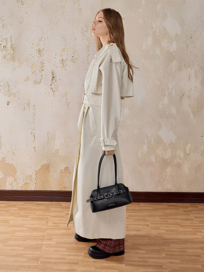 CHARLES & KEITH Smart Buy / Victoria Studded Belted Shoulder Bag - Noir