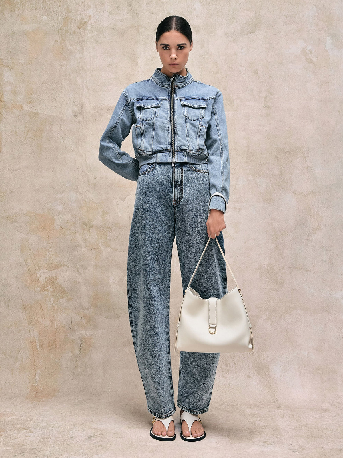 CHARLES & KEITH Exclusive / Gabine Leather Belted Hobo Bag - Eggshell Cream
