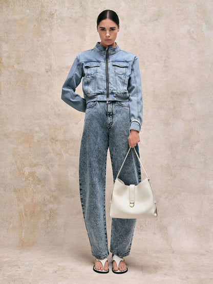 CHARLES & KEITH Exclusive / Gabine Leather Belted Hobo Bag - Eggshell Cream