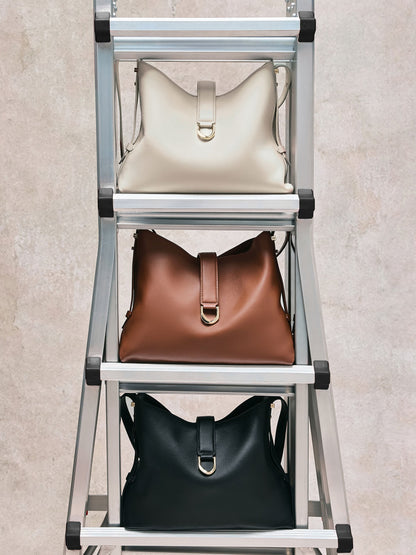 CHARLES & KEITH Trending / Gabine Leather Belted Hobo Bag - Black