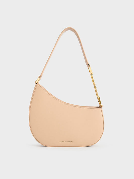 CHARLES & KEITH Special Offer / Agatha Chain-Strap Shoulder Bag - Beige