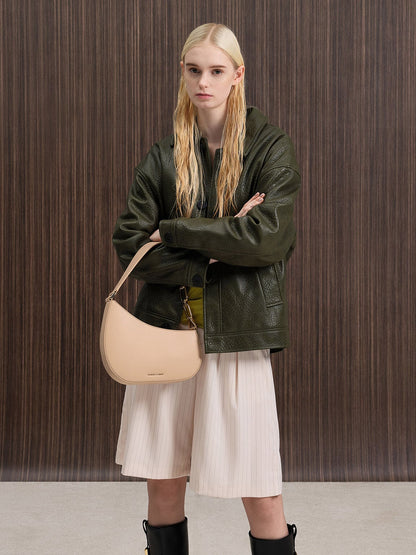 CHARLES & KEITH Special Offer / Agatha Chain-Strap Shoulder Bag - Beige