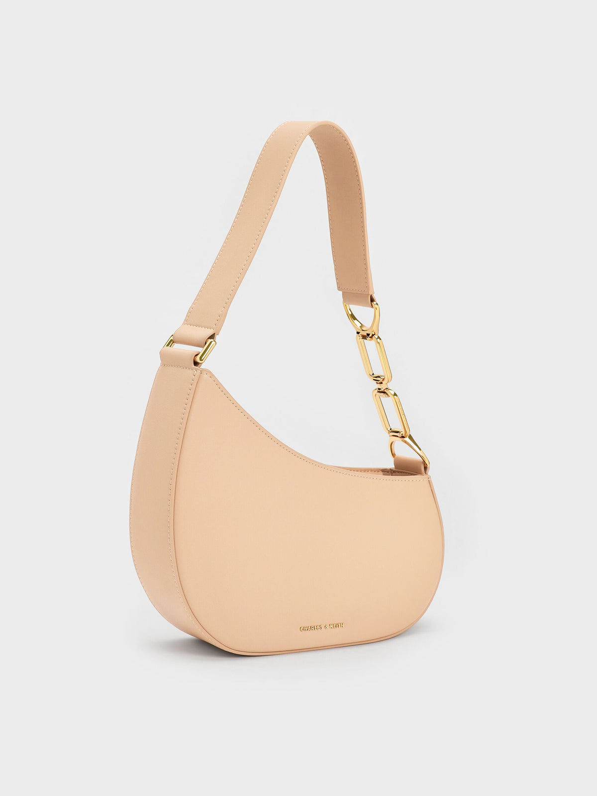 CHARLES & KEITH Special Offer / Agatha Chain-Strap Shoulder Bag - Beige