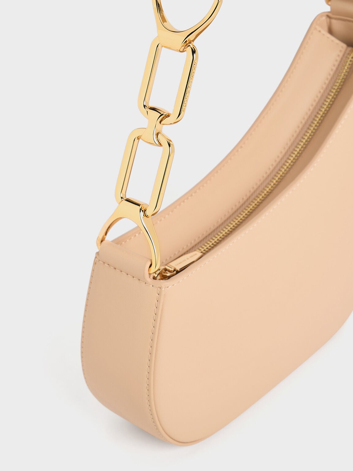 CHARLES & KEITH Special Offer / Agatha Chain-Strap Shoulder Bag - Beige
