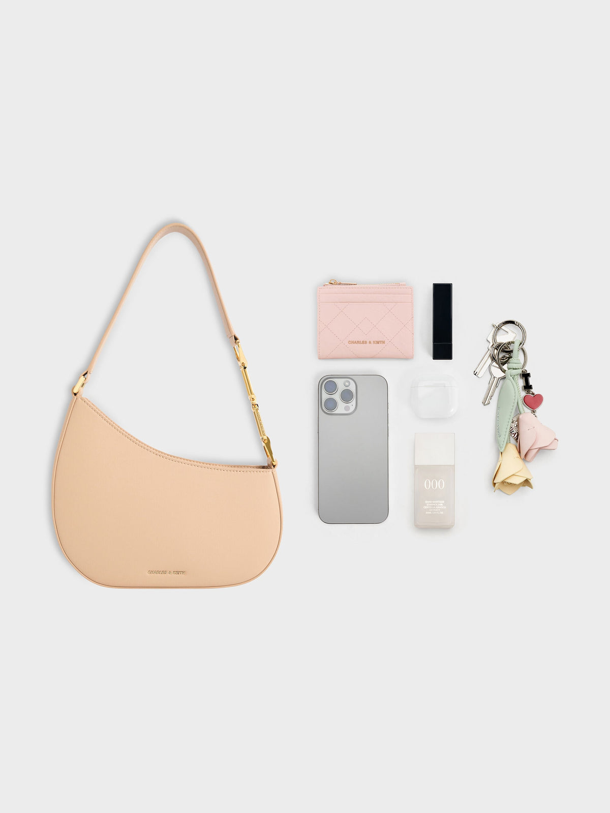 CHARLES & KEITH Special Offer / Agatha Chain-Strap Shoulder Bag - Beige