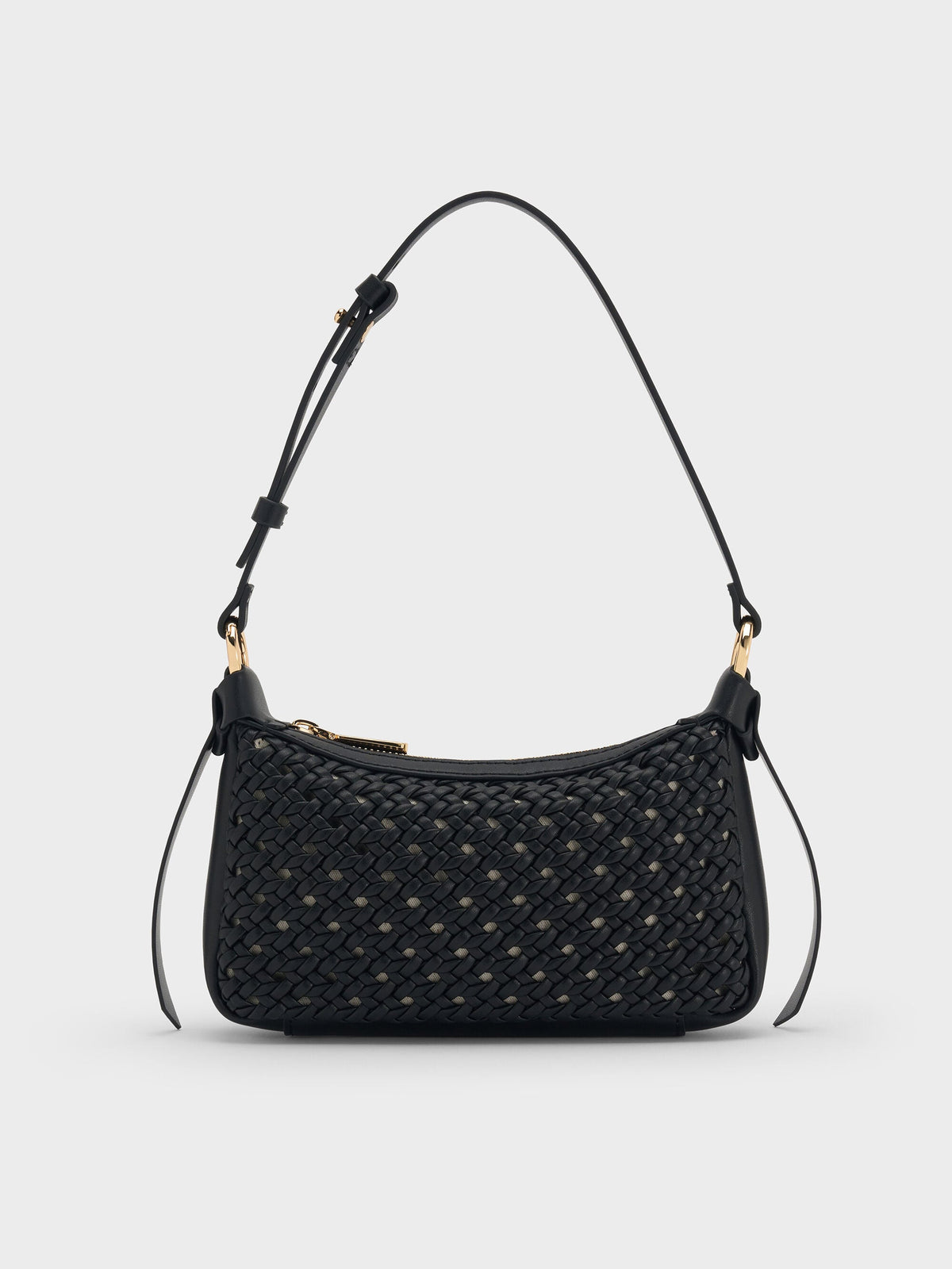 CHARLES & KEITH New / Mini Calla Woven Shoulder Bag - Black