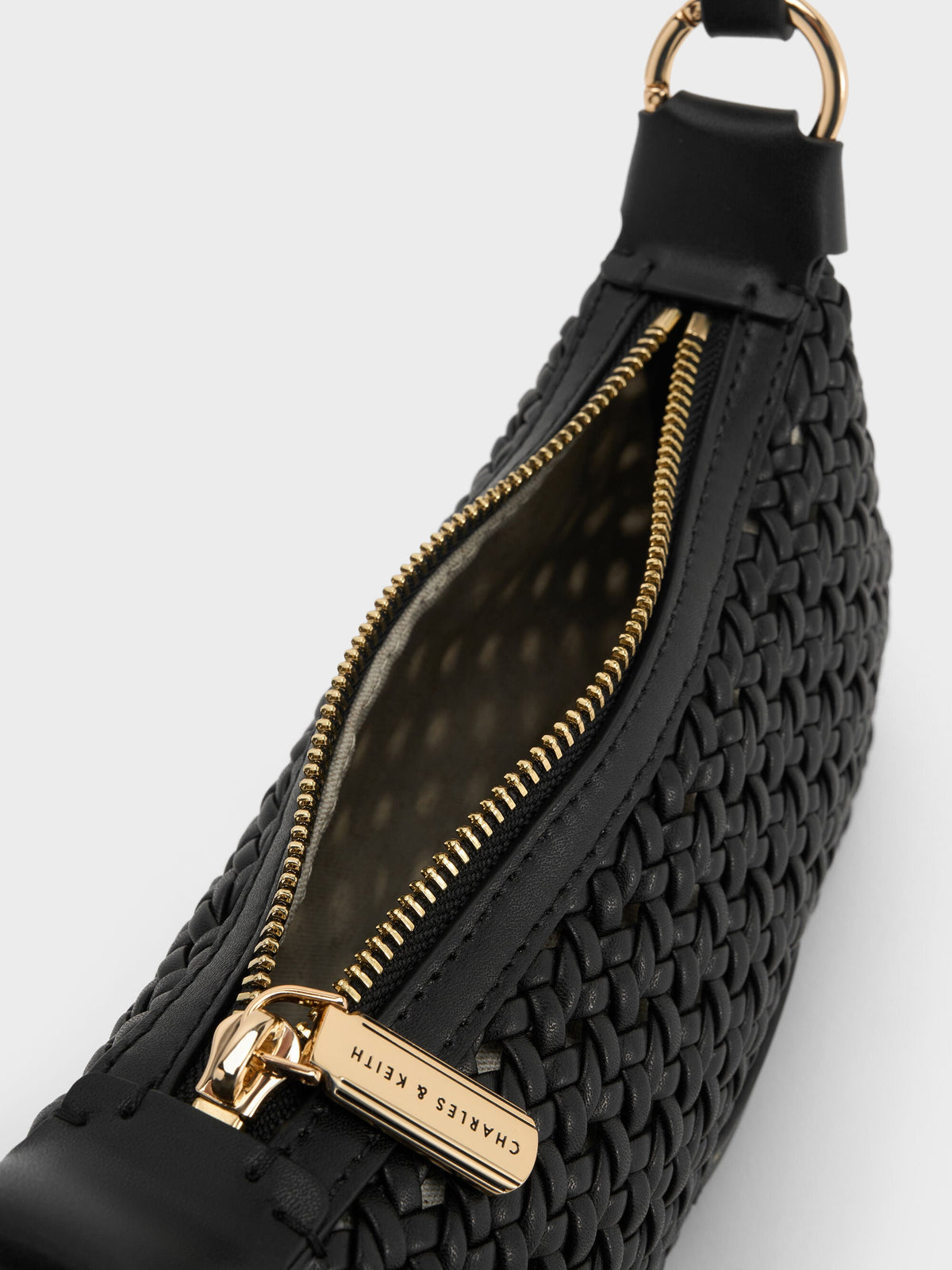 CHARLES & KEITH New / Mini Calla Woven Shoulder Bag - Black