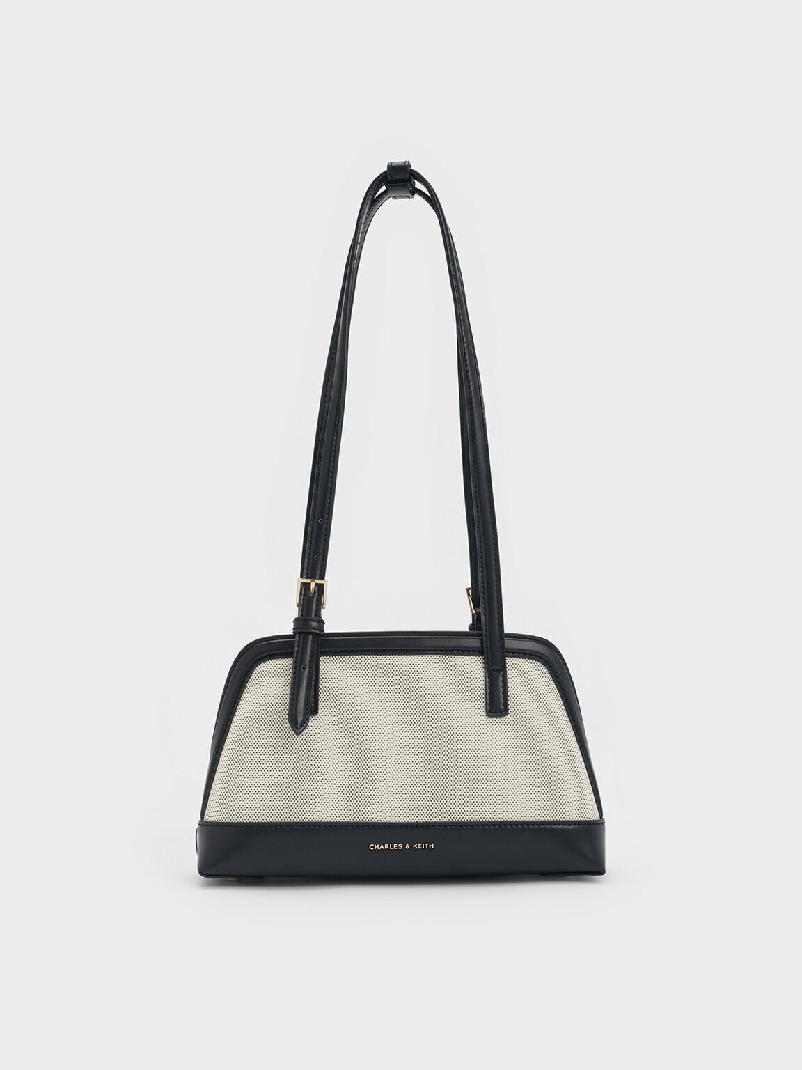 CHARLES & KEITH Everyday / Enola Canvas Long-Handle Shoulder Bag - Black