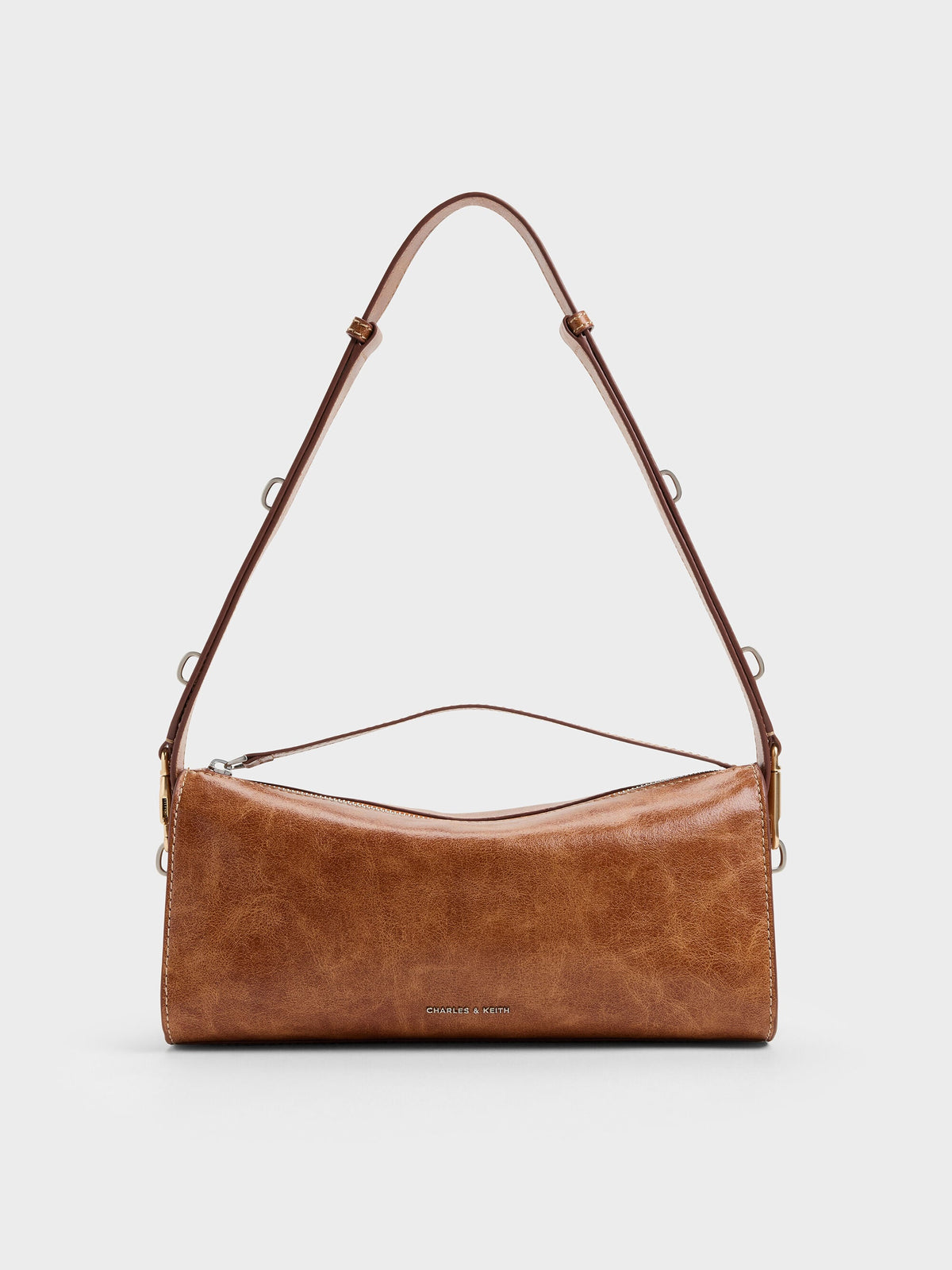 CHARLES & KEITH Everyday / Delfina Elongated Shoulder Bag - Distressed Tan
