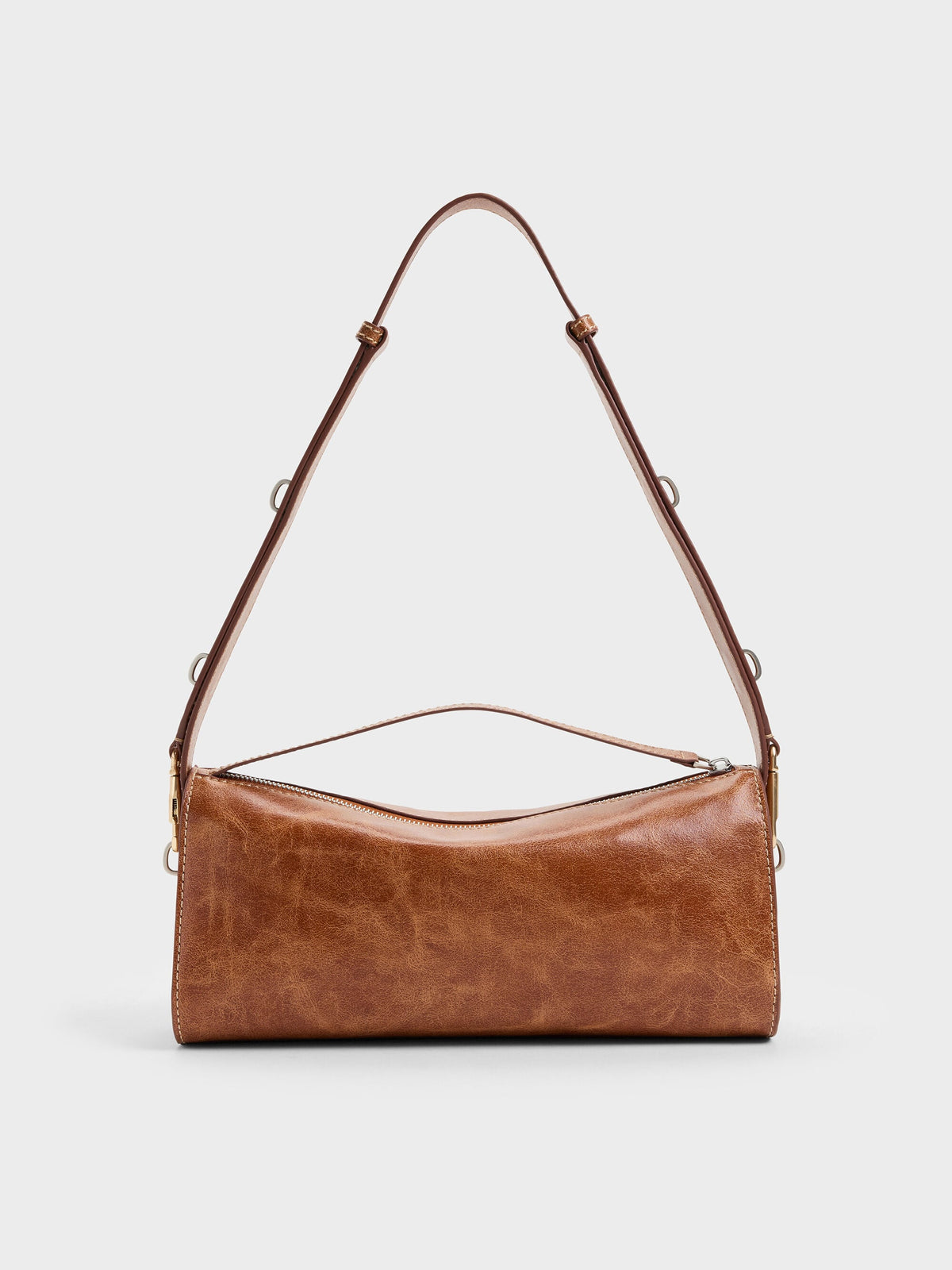 CHARLES & KEITH Everyday / Delfina Elongated Shoulder Bag - Distressed Tan