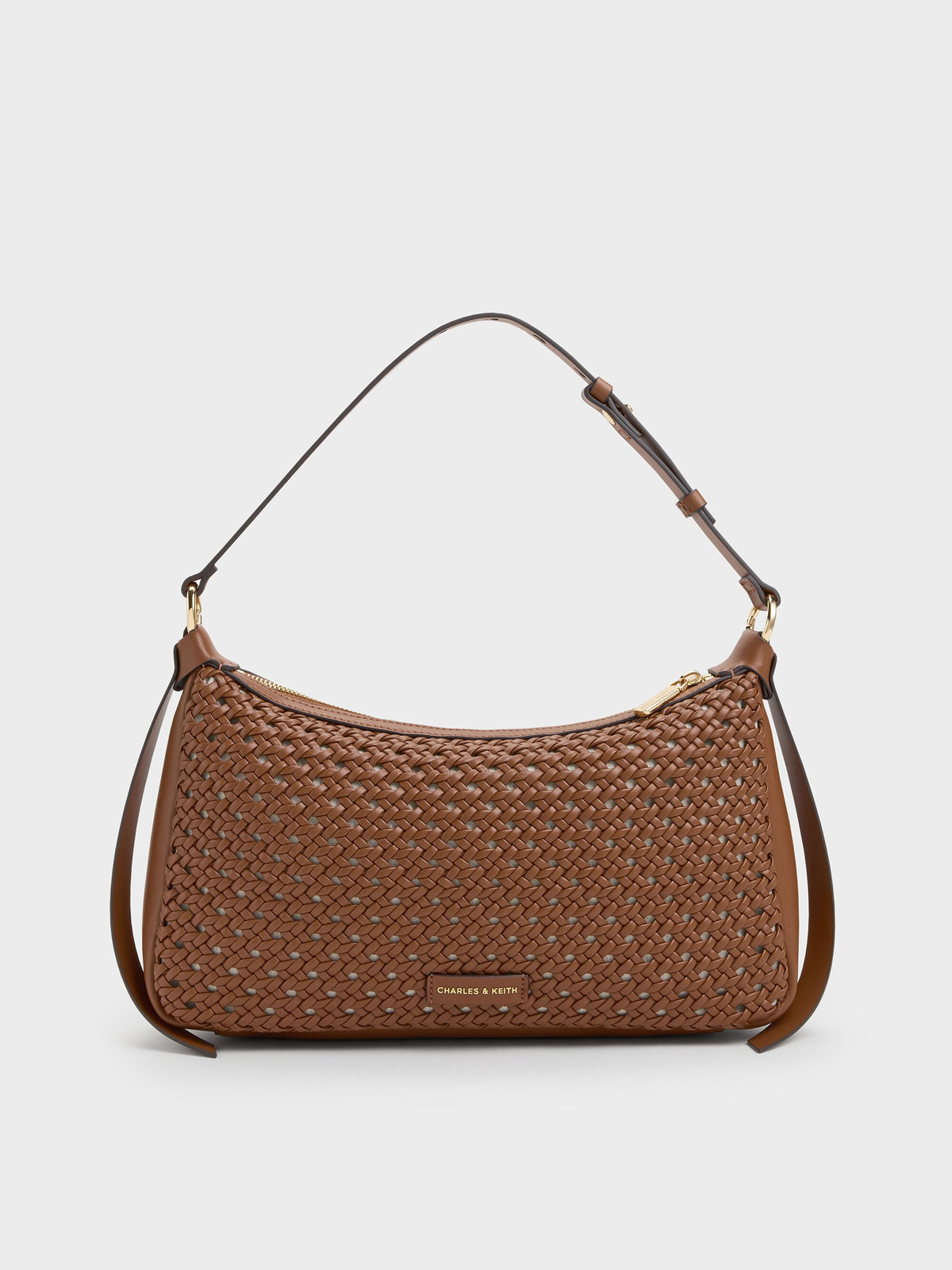 CHARLES & KEITH Special Offer / Calla Woven Shoulder Bag - Chocolate