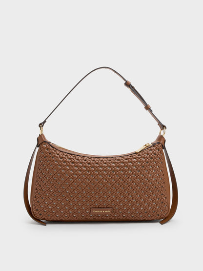 CHARLES & KEITH Special Offer / Calla Woven Shoulder Bag - Chocolate