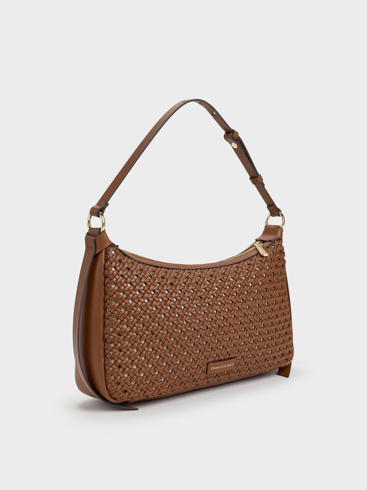 CHARLES & KEITH Special Offer / Calla Woven Shoulder Bag - Chocolate