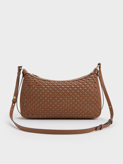 CHARLES & KEITH Special Offer / Calla Woven Shoulder Bag - Chocolate