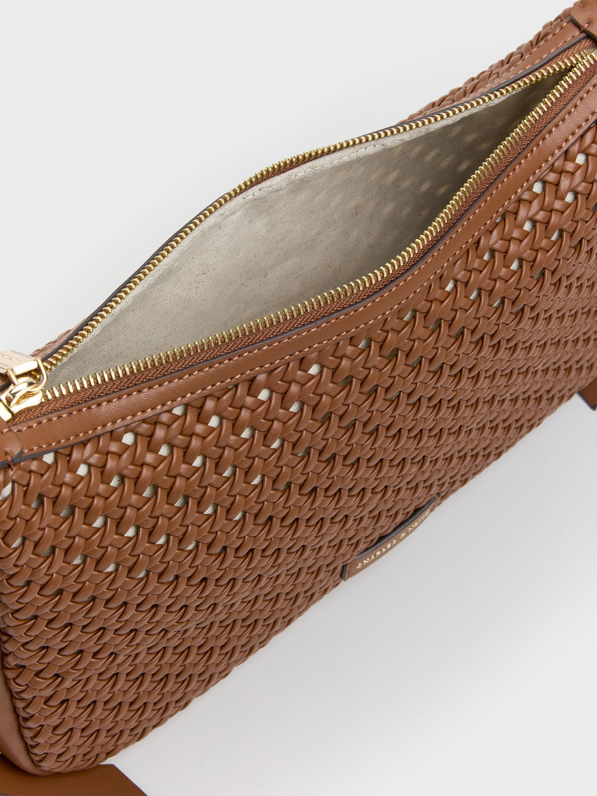 CHARLES & KEITH Special Offer / Calla Woven Shoulder Bag - Chocolate