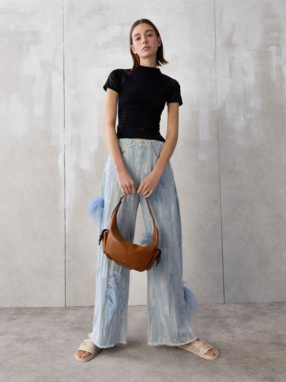 CHARLES & KEITH Signature / Bessie Side-Pocket Hobo Bag - Distressed Tan