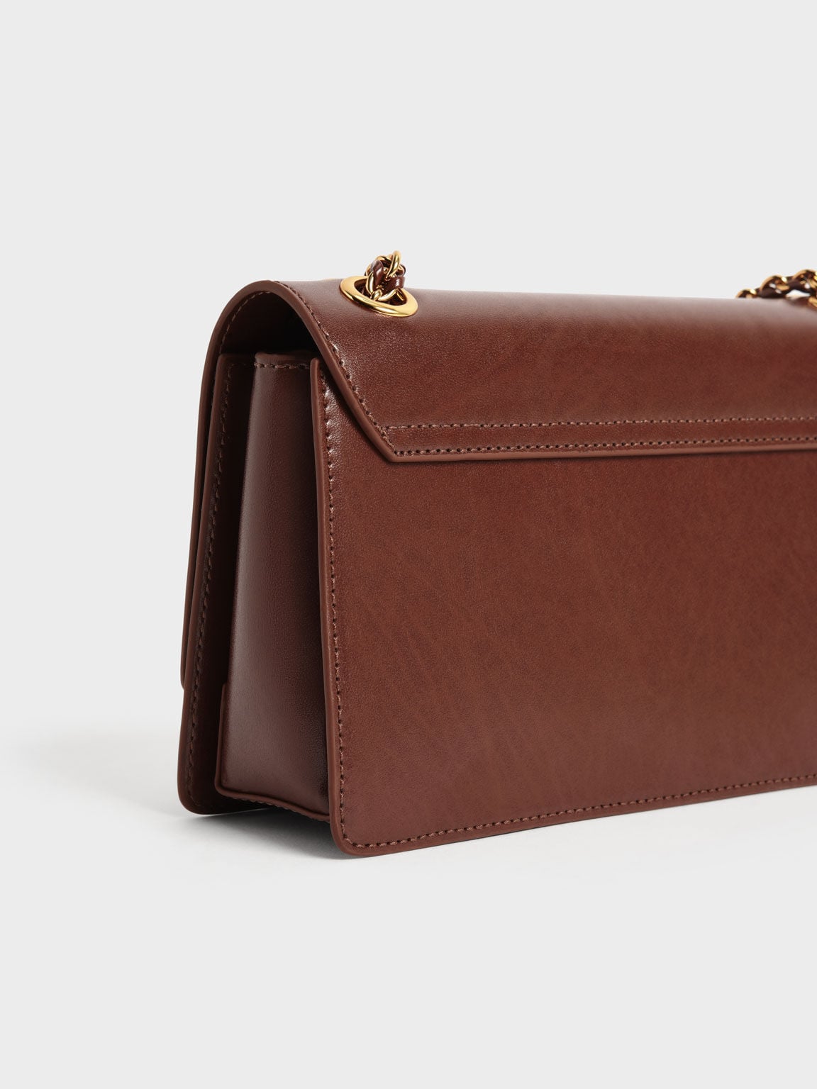 CHARLES & KEITH Hot Sale / Everline Braided-Strap Shoulder Bag - Chocolate