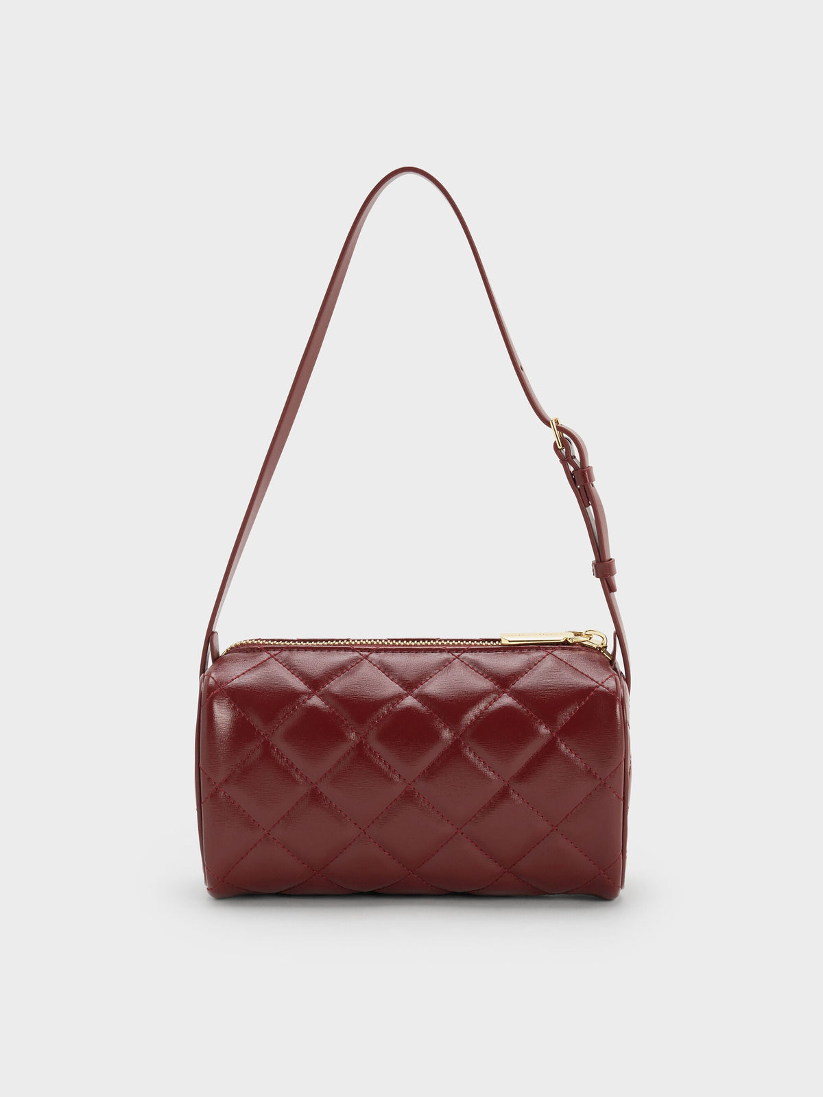 CHARLES & KEITH Great Value / Janie Quilted Shoulder Bag - Burgundy