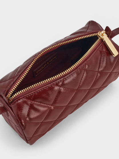 CHARLES & KEITH Great Value / Janie Quilted Shoulder Bag - Burgundy