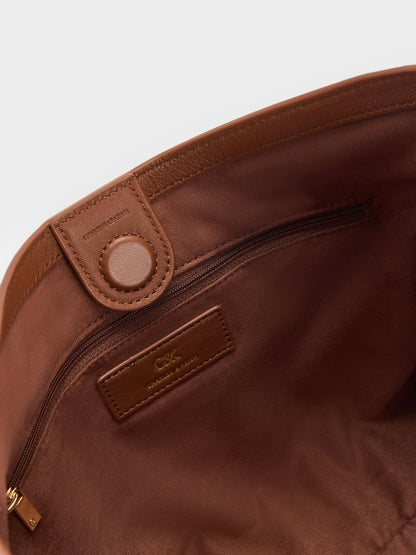 CHARLES & KEITH Latest / Gabine Leather Belted Hobo Bag - Chocolate