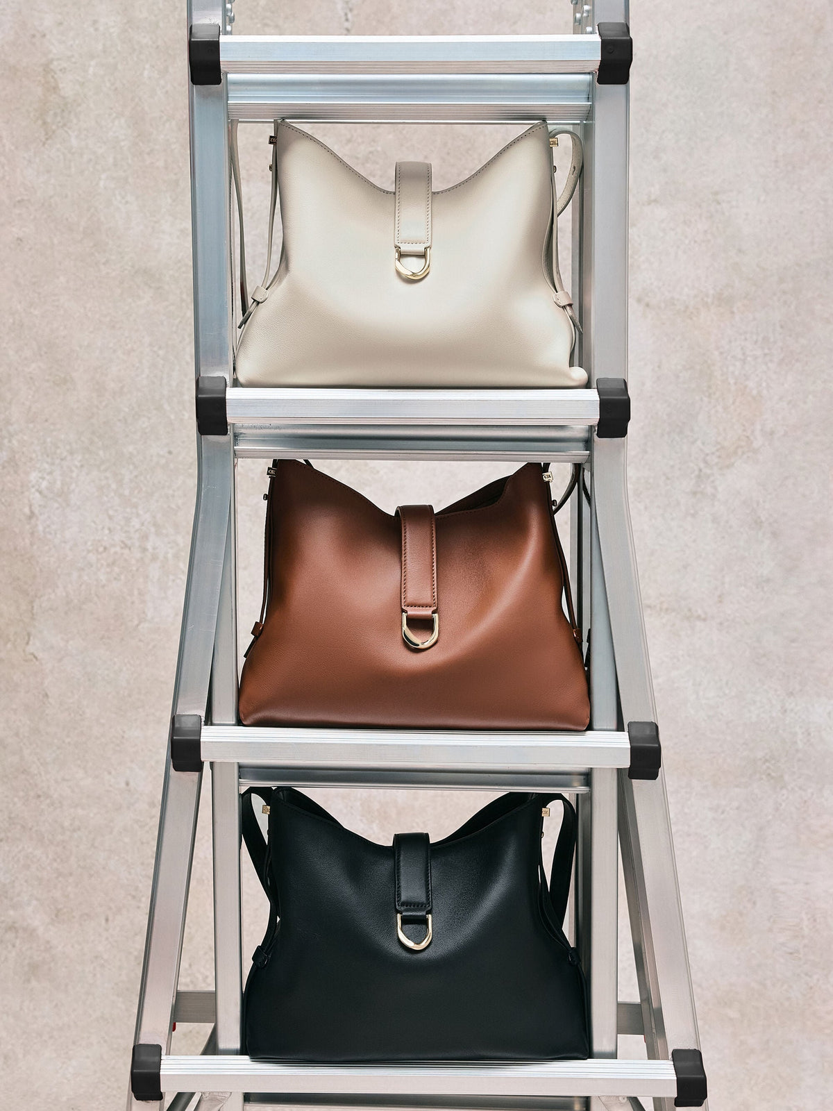 CHARLES & KEITH Latest / Gabine Leather Belted Hobo Bag - Chocolate