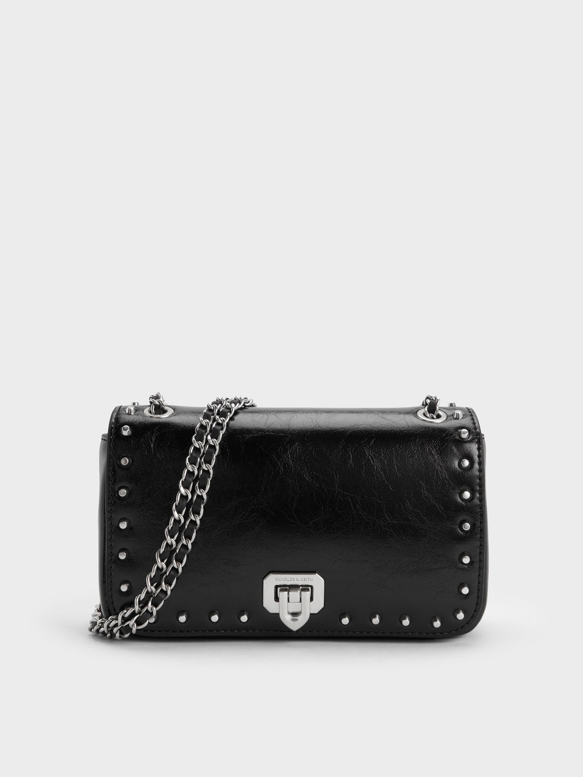 CHARLES & KEITH Signature / Arwen Studded Shoulder Bag - Noir